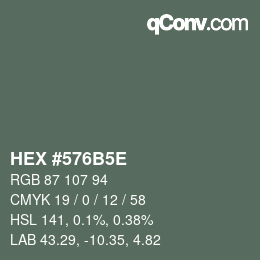 Color code: HEX #576B5E | qconv.com
