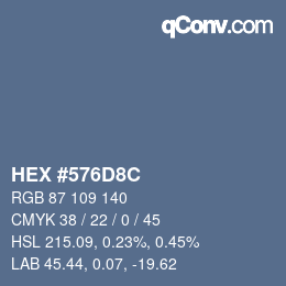 Color code: HEX #576D8C | qconv.com