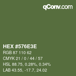 Color code: HEX #576E3E | qconv.com