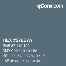 Código de color: HEX #576E7A | qconv.com