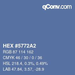 Color code: HEX #5772A2 | qconv.com