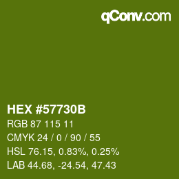Color code: HEX #57730B | qconv.com