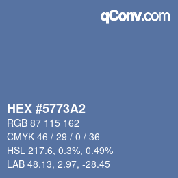 Farbcode: HEX #5773A2 | qconv.com