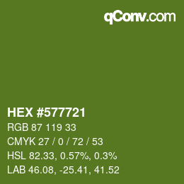 カラーコード: HEX #577721 | qconv.com