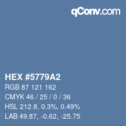 颜色代码: HEX #5779A2 | qconv.com