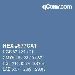 Color code: HEX #577CA1 | qconv.com