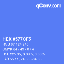 Color code: HEX #577CF5 | qconv.com