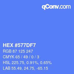 Color code: HEX #577DF7 | qconv.com