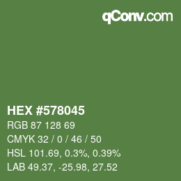 Color code: HEX #578045 | qconv.com