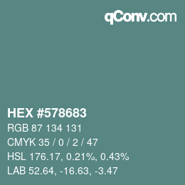 Código de color: HEX #578683 | qconv.com