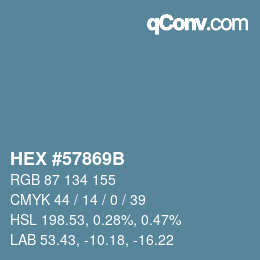 Color code: HEX #57869B | qconv.com