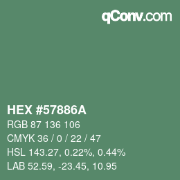 Color code: HEX #57886A | qconv.com