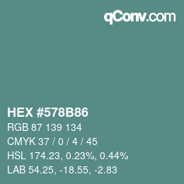 Color code: HEX #578B86 | qconv.com