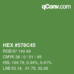 Color code: HEX #578C45 | qconv.com