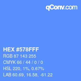 Color code: HEX #578FFF | qconv.com