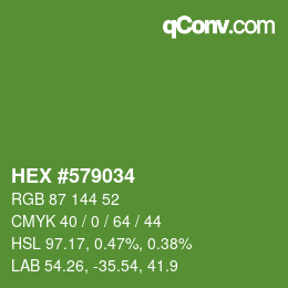 Color code: HEX #579034 | qconv.com