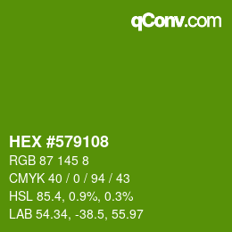 颜色代码: HEX #579108 | qconv.com