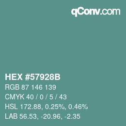 Color code: HEX #57928B | qconv.com