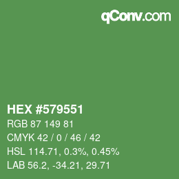 Farbcode: HEX #579551 | qconv.com