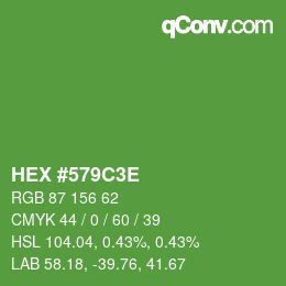 Color code: HEX #579C3E | qconv.com