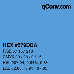 Color code: HEX #579DDA | qconv.com