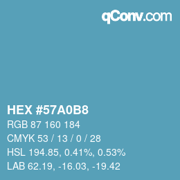 Color code: HEX #57A0B8 | qconv.com
