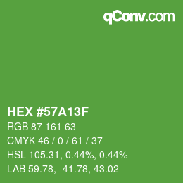 カラーコード: HEX #57A13F | qconv.com