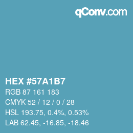Color code: HEX #57A1B7 | qconv.com