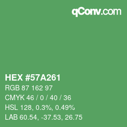 Color code: HEX #57A261 | qconv.com