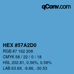 カラーコード: HEX #57A2D0 | qconv.com