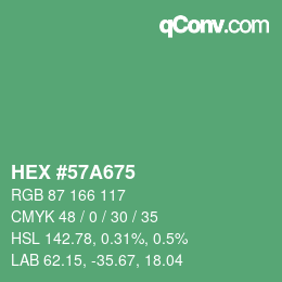 Color code: HEX #57A675 | qconv.com