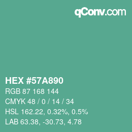 颜色代码: HEX #57A890 | qconv.com