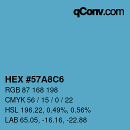 Color code: HEX #57A8C6 | qconv.com