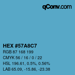 カラーコード: HEX #57A8C7 | qconv.com