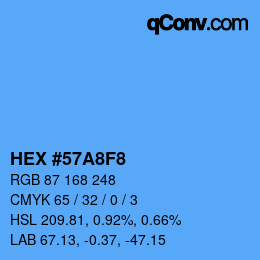 Color code: HEX #57A8F8 | qconv.com