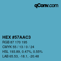 Color code: HEX #57AAC3 | qconv.com