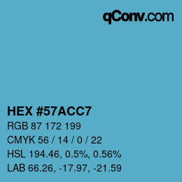 Color code: HEX #57ACC7 | qconv.com