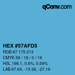 カラーコード: HEX #57AFD5 | qconv.com