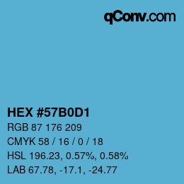 颜色代码: HEX #57B0D1 | qconv.com