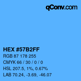 Color code: HEX #57B2FF | qconv.com