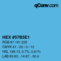 Color code: HEX #57B5E1 | qconv.com
