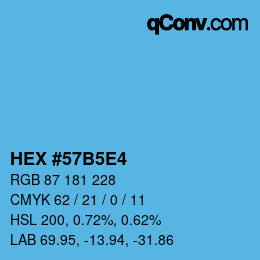 Color code: HEX #57B5E4 | qconv.com