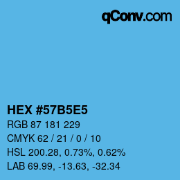 Farbcode: HEX #57B5E5 | qconv.com