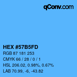 Color code: HEX #57B5FD | qconv.com