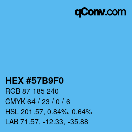 カラーコード: HEX #57B9F0 | qconv.com