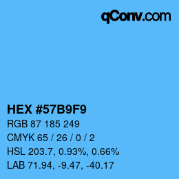 Color code: HEX #57B9F9 | qconv.com