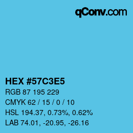 Color code: HEX #57C3E5 | qconv.com