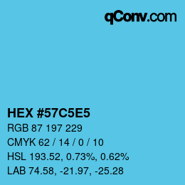 Color code: HEX #57C5E5 | qconv.com