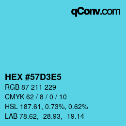 Color code: HEX #57D3E5 | qconv.com