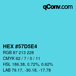 Color code: HEX #57D5E4 | qconv.com